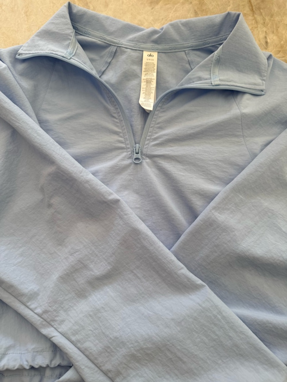 Alo Seashell Blue Cropped Half-Zip Pullover - Picture 6 of 6